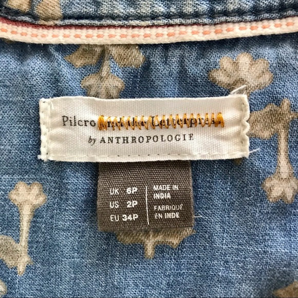 ANTHROPOLOGIE Pilcro &The Letterpress Blue Denim Long Sleeve Dress w/Pockets 2P - Picture 12 of 14